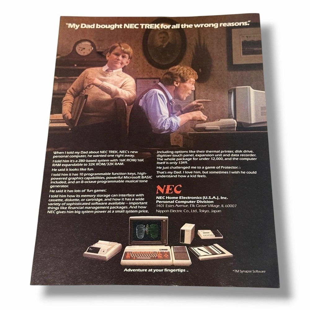 1983 NEC Trek My Dad Bought NEC Trek for An the Wiring Reasons Vtg Print Ad AD